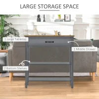 HOMCOM Modern Style Sofa Console Entry Hallway Table with Drawer and Shelves, Sturdy Build, and Large Storage, Grey(m-4)