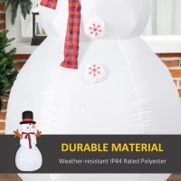 HOMCOM 6ft Tall Giant Outdoor Indoor Inflatable Snowman Christmas Decoration for Lawn with Hat Scarf LED Lights(m-5)