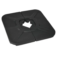Outsunny 4 Pieces Patio Umbrella Base Weights, HDPE Water or Sand Filled Umbrella Weights for Cross Base Stand, Black(m-11)