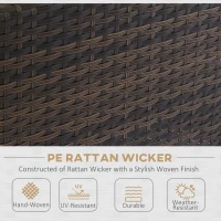 Outsunny 4 Pieces Patio Furniture Sets with Cushions, PE Rattan Wicker Conversation Chairs with Two-Tier Coffee Table for Backyard Porch Garden Poolside and Deck, Beige(m-4)