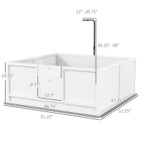 PawHut Whelping Box for Puppies with Pee Pad, Pig Rail, Adjustable Door for Small, Medium & Large Breed Dogs Birth, 49" x 48"(m-3)