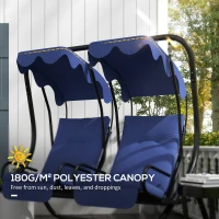 Outsunny 84A-052 Series 2-Seater Swing Canopy Replacement Top Cover, Blue(m-4)