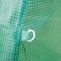 Outsunny Walk-in Tunnel Greenhouse, 13 x 6.4 x 6.5 ft Hoop House with Zipped Roll-Up Door and 8 Mesh Windows, Outdoor Greenhouse with Galvanised Steel Frame, Green(m-10)