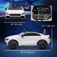 Qaba Mercedes-Benz AMG Licensed 12V Ride on Car, Kids Electric Car with Remote Control, Spring Suspension, LED Lights, White(m-3)