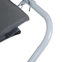 Outsunny Single Rocking Sun Lounger Hammock Bed with Steel Frame and Headrest for Garden Beach and Pool 7'L x 4.3'W(m-10)