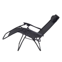Outsunny Zero Gravity Lounger Adjustable Patio Lounge Chair Foldable Reclining Seat Outdoor Garden Portable Recliner Black(m-11)