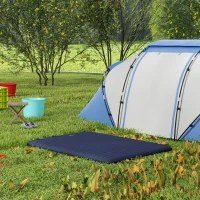 Outsunny Double Size Air Bed with Built-in Foot Pump and Carry Bag, Blue(m-8)