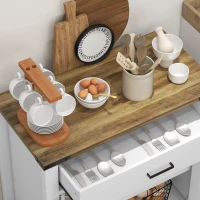 HOMCOM Rustic Sideboard Farmhouse Kitchen Storage Cabinet w/ Drawer & Shelf for Living Room Entryway Home Brown(m-10)