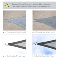 Outsunny Triangle 10' Canopy Sun Sail Shade Garden Cover UV Protector Outdoor Patio Lawn Shelter with Carrying Bag Grey(m-6)