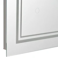 kleankin 32" x 24" LED Bathroom Mirror, Lighted Vanity Mirror, Wall Mounted with Smart Touch Button, Horizontally and Vertically, Waterproof, Plug-in, Silver(m-9)