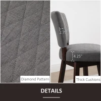 HOMCOM Set of 2 Swivel Counter Height Bar Stools with Footrest, Dark Grey(m-7)