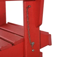 Outsunny Folding Adirondack Chair, HDPE Fire Pit Chair, Weather Resistant Outdoor Chair for Patio, Garden, Backyard, Lawn, Red(m-9)