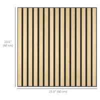 HOMCOM 24"x24" Wood Panels for Wall, 4 Pack Acoustic Panels, Sound Absorbing Slat Wall For Interior Wall Decor, Home, Oak(m-3)