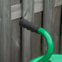 Outsunny Garden Scooter, Rolling Cart with Swivel and Adjustable Seat, Tool Tray, Bucket Basket, Green and Black(m-8)