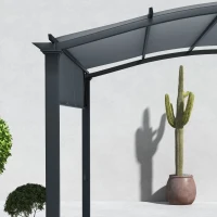 Outsunny 11' x 11' Outdoor Retractable Pergola with Canopy for Backyard, Gray(m-8)