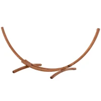 Outsunny 10' Wood Outdoor Hammock, Hammock with Stand Rainbow Bed, Heavy Duty Roman Arc Hammock for Single Person for Patio Backyard Balcony Porch, White(m-9)