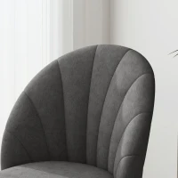 HOMCOM Modern Dining Chairs Set of 4, Upholstered Dining Room Chairs with Metal Legs, Shell Backrest, Padded Seat, Dark Grey(m-10)