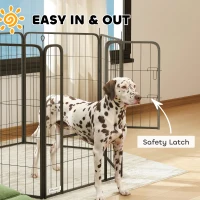 PawHut 6 Panels Heavy Duty Dog Playpen Outdoor Indoor with Door & Strap, 39" Height Portable & Foldable Pet Playpen(m-5)