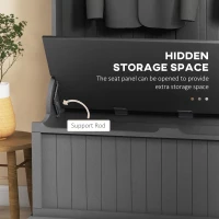 HOMCOM 3-In-1 Hall Tree w/ Coat Rack, Shoe Storage and Bench Seat, Entryway Bench w/ 4 Hooks for Hallway, Living Room, Black(m-6)