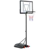 Soozier Basketball Hoop Outdoor, Portable Basketball Goal, 5.5FT-7.5FT Height Adjustable with 33'' Backboard and Wheels for Kids Junior Adults Use(m-11)