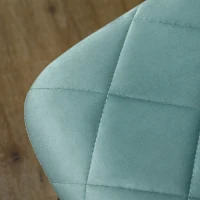 HOMCOM Dining Chairs Set of 4, Upholstered Dining Room Chairs with Steel Legs, Modern Kitchen Chair for Dining Room, Green(m-9)