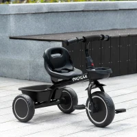 Qaba Tricycle for 2-5 Years Old, Toddler Bike with Adjustable Seat, Black(m-8)