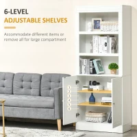 HOMCOM 72" Kitchen Buffet with Hutch, Kitchen Pantry Cupboard with 2 Door Cabinet, and 2 Adjustable Shelves, White(m-5)