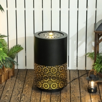 Outsunny 21" Tall Garden Waterfall Fountain with LED Lights, Outdoor Water Fountain Water Feature with Adjustable Flow, Black