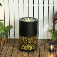 Outsunny 21" Tall Garden Waterfall Fountain with LED Lights, Outdoor Water Fountain Water Feature with Adjustable Flow, Black(m-1)