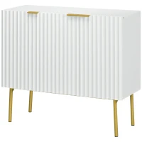 HOMCOM Modern Storage Cabinet Sideboard Buffet Cabinet with Gold Legs for Living Room Dining Room Hallway White(m-11)