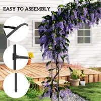 Outsunny 8FT Metal Garden Arch Trellis for Climbing Plants, Ceremony, Wedding Decoration, Black(m-6)