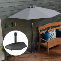 Outsunny Patio Umbrella Base, 26 lbs Concrete Heavy Duty Half Umbrella Stand, Patio Umbrella Holder for 1.5"/1.9" Umbrella Poles for Outdoor, Lawn, Poolside, Black(m-8)