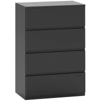 HOMCOM 4 Drawer Chest Storage Cupboard Freestanding Drawer Unit, Black(m-11)