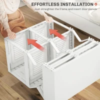 HOMCOM Portable Wardrobe, Foldable Clothes Storage Organzier with 5 Compartments, 1 Hanging Rod, Magnet Doors, White(m-5)