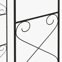 Outsunny 7.6FT Metal Garden Arch with Gate, Garden Arbor Trellis for Climbing Plants, Roses, Vines, Wedding Arch, Black(m-10)