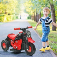 Qaba Electric Motorcycle for Kids, 6V Ride on Bubble Car with LED Headlight, Music, Pedal, for 2-5 Years Black(m-8)