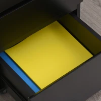 HOMCOM 3 Drawer Storage Cabinet, Mobile Desk Cabinet Under Desk with Wheels, Printer Stand for Home Office, Black(m-7)