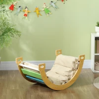 Qaba 3 in 1 Wooden Climbing Toy for Toddlers with Cushion Pad(m-8)