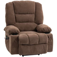 HOMCOM Power Lift Chair, Electric Recliner Chair with Vibration Massage, Heat, Side Pockets, Quick Assembly, Brown(m-1)