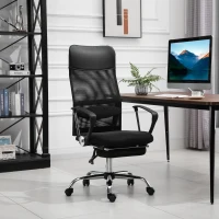 Vinsetto Office Chair High Back Mesh Executive Computer Desk Napping Seat, Height Adjustable, Swivel with Footrest and Lumbar Support(m-8)