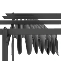 Outsunny 13' x 13' Aluminum Retractable Pergola Canopy, Outdoor Pergola for Garden, Patio, Backyard, Deck, Gray(m-8)