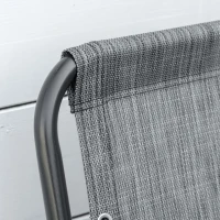 Outsunny 2 Pieces Outdoor Folding Patio Chair Set, Portable Camping Chairs with Armrests for Garden, Patio, Pool, Beach, Grey(m-9)