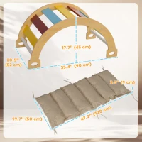 Qaba 3 in 1 Wooden Climbing Toy for Toddlers with Cushion Pad(m-3)