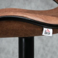 HOMCOM Vintage Set of 2 Microfiber Cloth Adjustable Bar Height Stools with Swivel Seat, Brown(m-10)