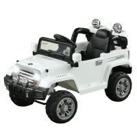 Aosom 12V Kids Electric Ride On Car Toy Jeep power wheels with Remote Control, White(m-2)