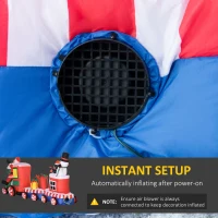 Outsunny 8ft Inflatable Christmas Train with Santa Claus, Snowman, Penguin and Gift Boxes, Blow-Up Outdoor LED Yard Display for Lawn Garden Party(m-4)