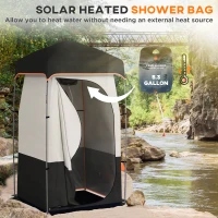 Outsunny Camping Shower Tent, Portable Privacy Shelter with Solar Shower Bag, Removable Floor and Carrying Bag, Black(m-4)