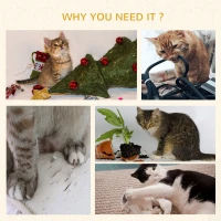 PawHut Cat Tree for Indoor Cats Cat Condo Kitty Tower with Scratching Post, Elevated Fun Cat Beds, Tunnel, Cat String Toys, 16" x 16" x 48", Light Brown(m-6)