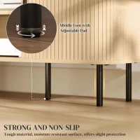 HOMCOM TV Stand Cabinet for TVs up to 55 Inches, TV Unit with Storage Shelves and Cabinets for Living Room, Oak Tone(m-7)