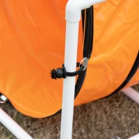 PawHut Dog Tunnel, 13 Foot Long, 24" Open Pet Agility Equipment with 2 Support Brackets, Carrying Bag, Orange(m-10)